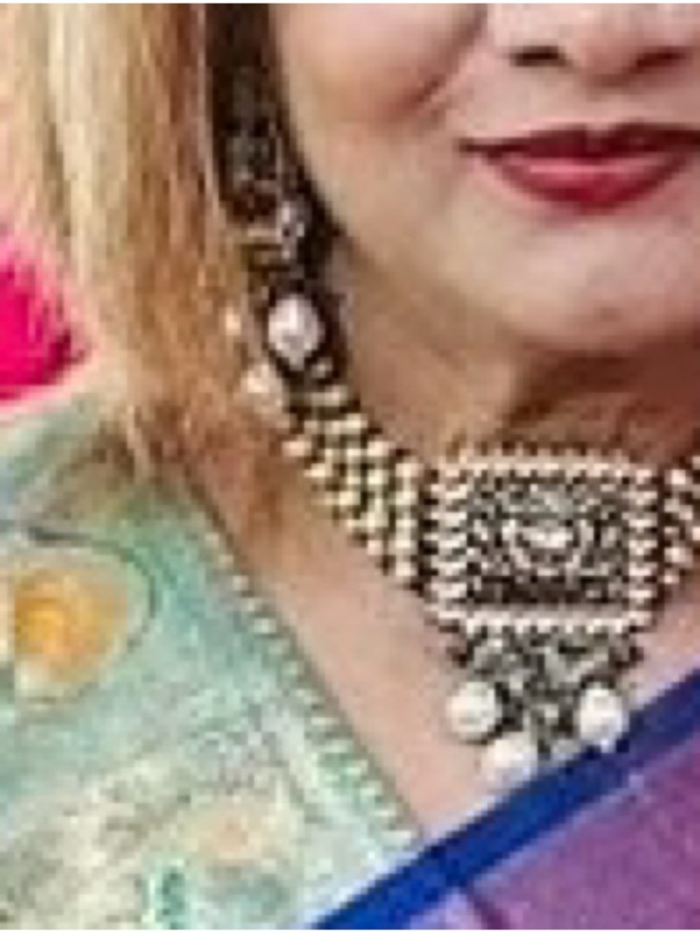 Elegant Silver-Tone Statement Choker Necklace - Women Jewelry